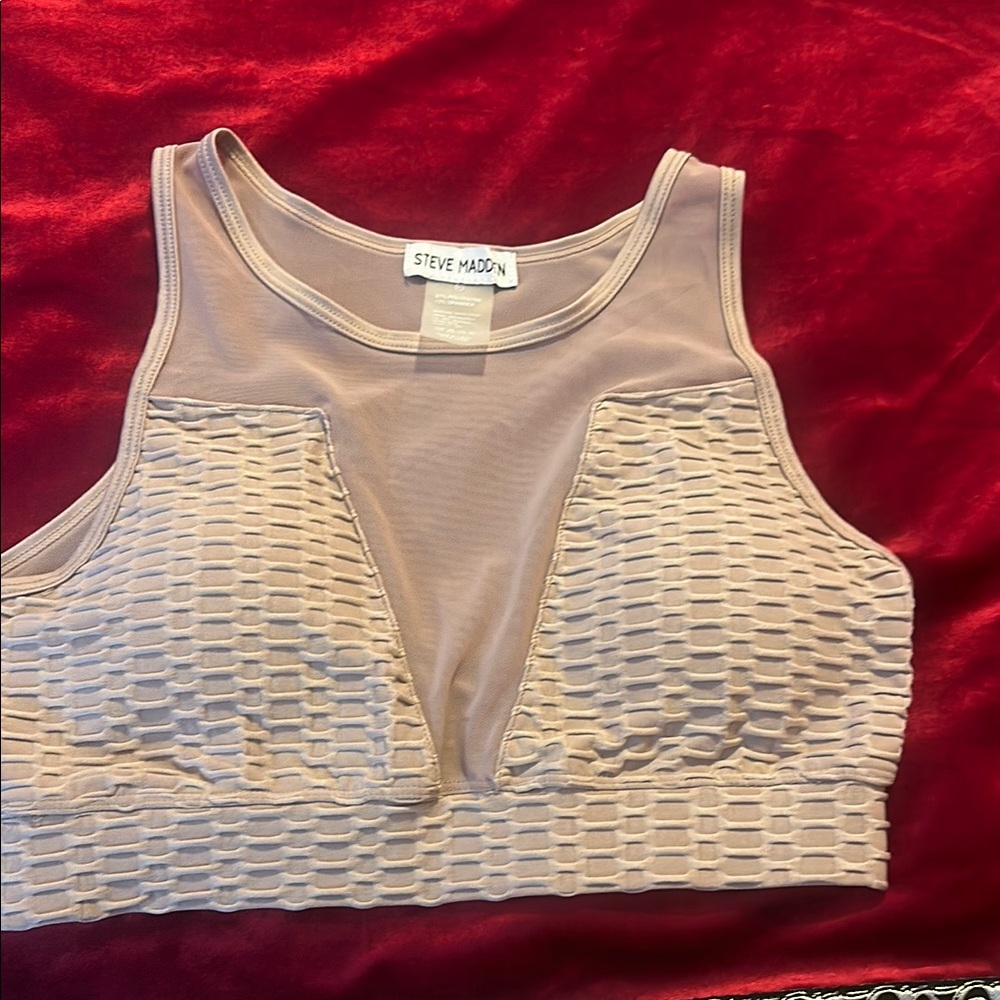 Steve Madden Textured Tan Crop Top